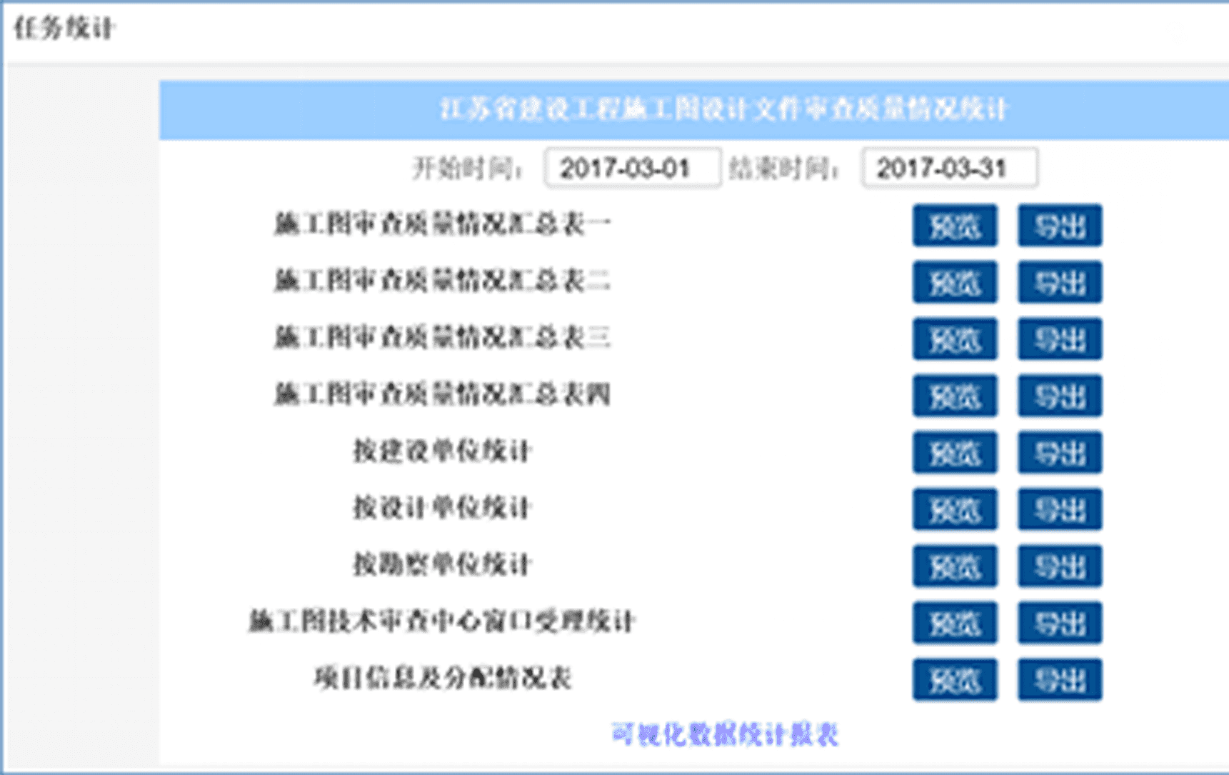 可视化数据统计表